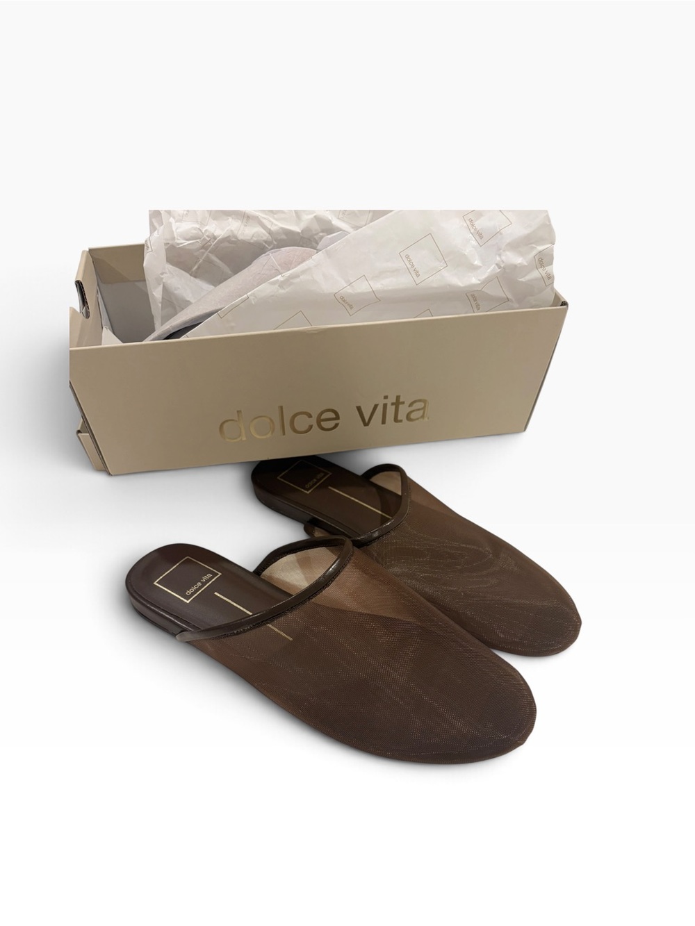 Dolce Vita Brown Mesh Slip-On Loafers -Geni